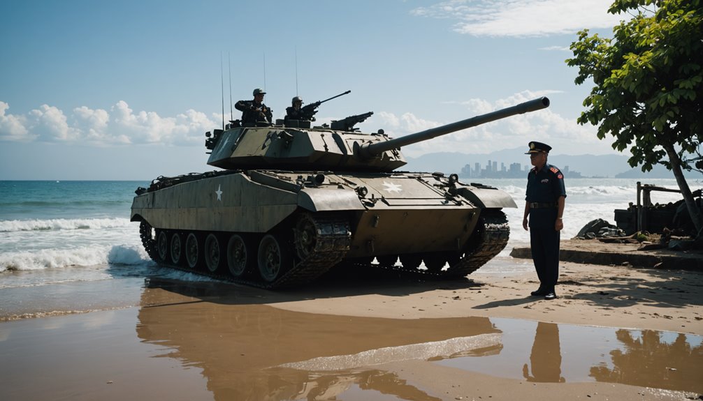 amphibious tank coastal operation