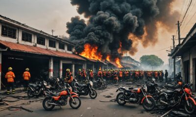 motorcycle workshop fire response