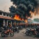 motorcycle workshop fire response